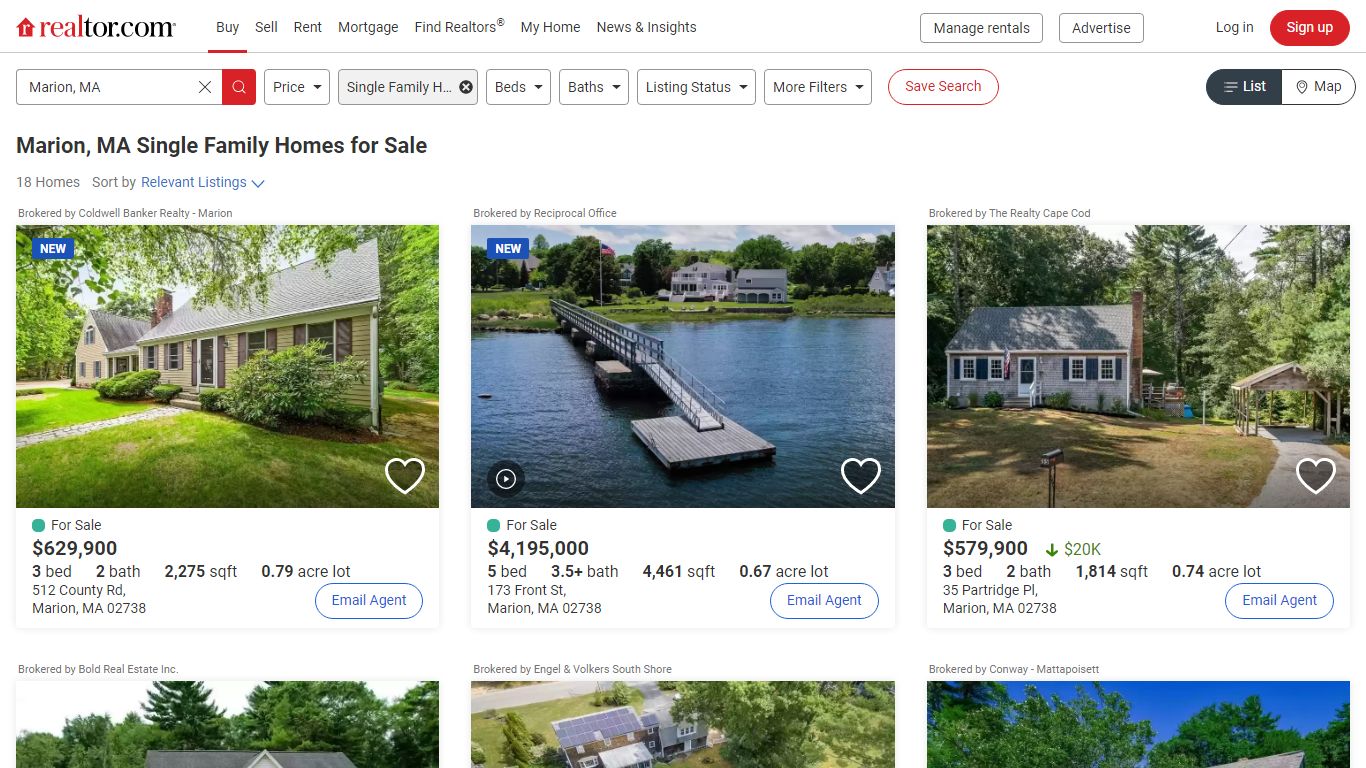 Marion, MA Single Family Homes for Sale | realtor.com®