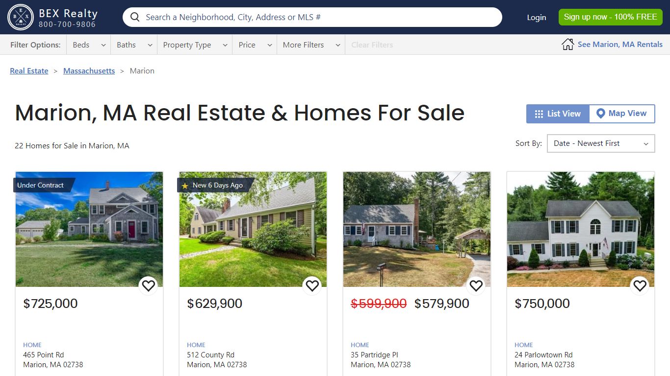 Marion, MA Homes For Sale - Massachusetts Real Estate | BEX Realty